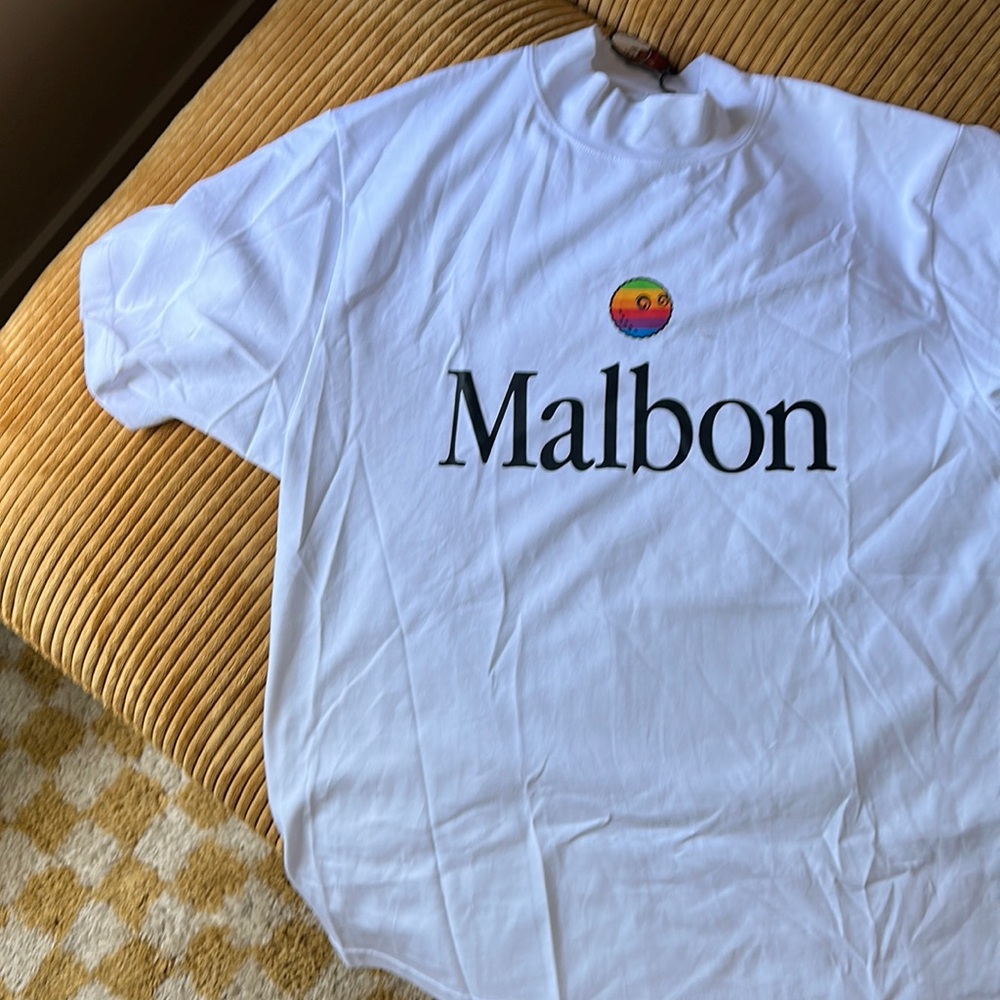 Malbon Apple Mock Neck Golf Shirt. NWT